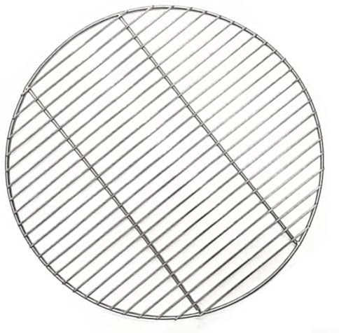 HpLive Griglia rotonda in acciaio inox, 38 cm, per campeggio, picnic, giardino