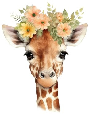 Edible print pretty Giraffe Cake topper decoration icing paper up to 7 - uncut - (4)