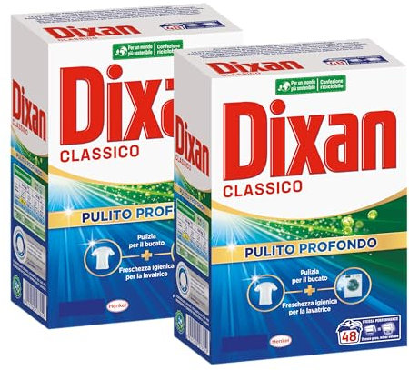 Dixan Detersivo Lavatrice Polvere Classico, 2 confezioni da 48 lavaggi