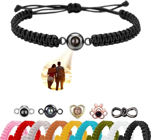 Ehihas Armband mit Foto Bild Personalisierte Geschenke Projektion Fotoarmband für Männer, Frauen, Eltern und Freunde HD Bild für geliebte Menschen Keepsake Design Seil