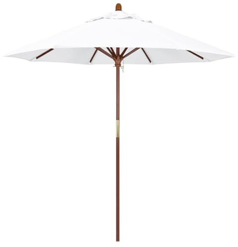 Ombrellone da Giardino in Legno, ombrellone da Esterno Rotondo con 8 Stecche, Sollevamento con carrucola, palo Staccabile, Tetto ventilato, ombrellone da Giardino Bianco(2.7m/9ft)