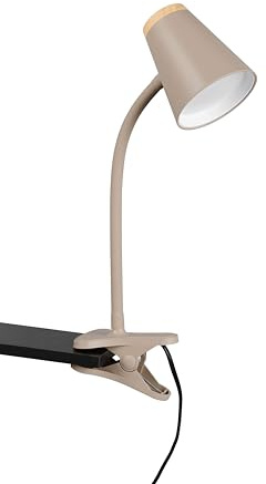 lightling LED Klemmleuchte Quincy, Tischlampe, inkl. Ein- und Ausschalter, flexibel verstellbar, Höhe 33 cm, Breite 9,5 cm, warm beige
