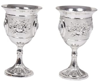 DECORNIJIA Verre à Pied En Alliage Argenté Incassable Pour Liqueur Et Vin, Coupe à Vin Sculptée Réutilisable, Maison, Bar, Fête