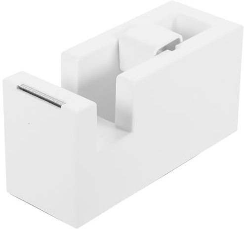 Alipis Distributore Nastro Adesivo da Scrivania Bianco Taglierina Portatile Antiscivolo Compatto e Leggero per Ufficio Scuola e Casa
