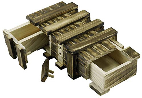 Locisne Scatola regalo in legno con 2 scomparti Scatola regalo con cassetto segreto Keepsake Puzzle Intelligence