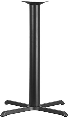 EMMA + OLIVER 33 x 33 Cast Iron Bar Table X-Base with 4 Dia. Column