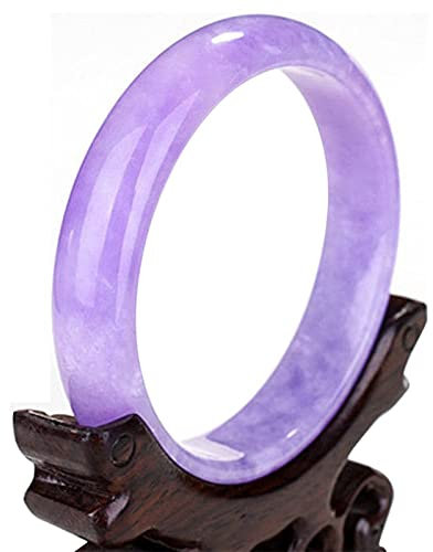 BXSMNH Natürlicher Veilchen-Jade-Armreif for Frauen, Eleganter Klassischer Echter Lila Jadeit-Armreif-Schmuck Mit Geschenkbox (Size : 56mm)
