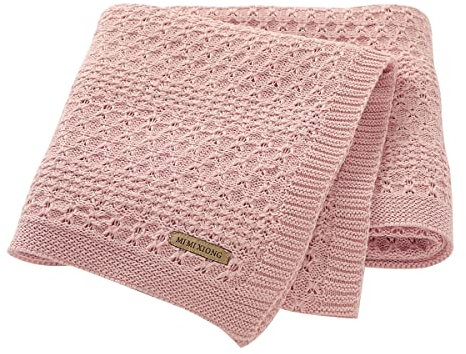 mimixiong Kinderwagen & Reise Extra weiche Baumwolle Cellular Babydecke (Rosa)