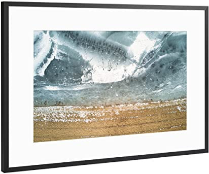 artboxONE Poster mit Rahmen Schwarz (Metallic) 30x20 cm Strandeis von Dienstleistungsdrohne.de - gerahmtes Poster