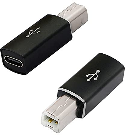 CERRXIAN 2 adattatori da USB C a USB B Midi, da tipo C femmina a USB 2.0 maschio per stampante, convertitore in alluminio per collegare dispositivi di tipo C a pianoforti elettrici, stampanti, ecc
