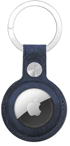 Porte-clé AirTag en cuir véritable pour Apple AirTags, anti-perte, anti-rayures, porte-clés sûr pour clés, collier de chien/chat, bagages, sac, étui de protection porte-clés