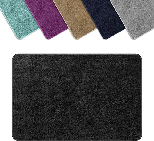 Vinsani Bath Mat Non Slip Bathroom Mat Thickened Fluffy Microfiber Machine Washable Shower Rug Ultra Soft Water Absorbent For Home Bathroom Kitchen – Dark Grey (50 x 80cm)