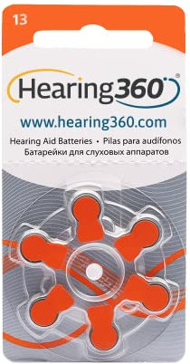 360 Pile Modello 13 Arancione (PR48) - 60 Confezioni da 6 Batterie per Apparecchi Acustici 1,45V - Pile Acustiche Rayovac Varta Extra