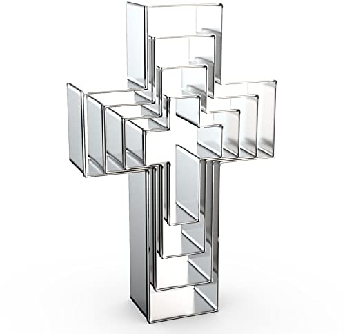 Cross Cookie Cutter Set Assorted Sizes - 5 Inch, 4 Inch, 3 Inch, 2 Inch - Cross Shaped Cookie Clay Cutter Biscuit Fondant Mold for Christian Religious Baptism Christmas Easter - 4 Pcs Stainless Steel