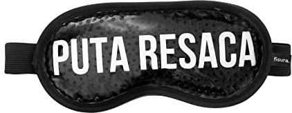 FISURA - Maschera gel freddo P*ta Resaca. Maschera gel nera per occhi freddi. Mascherine Caldo Freddo per Rilassare Rinfrescare. Maschera rinfrescante per gli occhi con messaggio. 18,5 cm x 9 cm