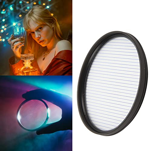 Filtre D'objectif D'appareil Photo, Filtre D'objectif à Effet de Strie Bleue, Filtre Polarisant Circulaire de 77 Mm, Filtre à Effet de Lumière Parasite Anamorphique pour la Prise