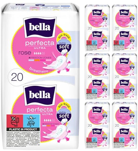bella Perfecta Ultra Damenbinden Rose mit Flügeln mit Duft Extra Soft 7er Pack (7x20 Stück)