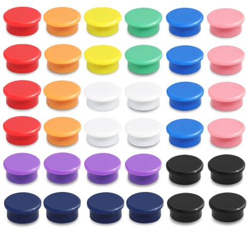 Idota Aimant Frigo 40pcs Aimants Tableau Magnétique, Aimant Tableau Magnetique Petit Aimant Rond, Aimant Frigo Decoratif pour Tableau Blanc Réfrigérateur (10 Couleurs)