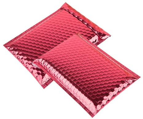 50 Stück individuelle Luftpolstertaschen, gepolsterte Versandtaschen mit bedruckter Versandtasche für Schmuck, Versandtaschen für Make-up-Kleidung, Rot, 15 x 18 cm