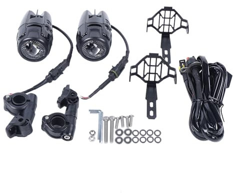 Xigner 2 fari supplementari per moto, 12 V, fendinebbia, moto, 4000 lm, con staffa di regolazione universale a 360°, per Moto universale