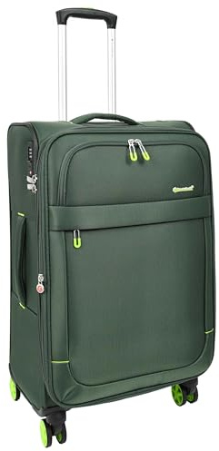 Divergent Retail DR627 Koffer mit 8 Spinnern, weich, erweiterbar, Grün, grün, M, Leicht mit acht Rädern