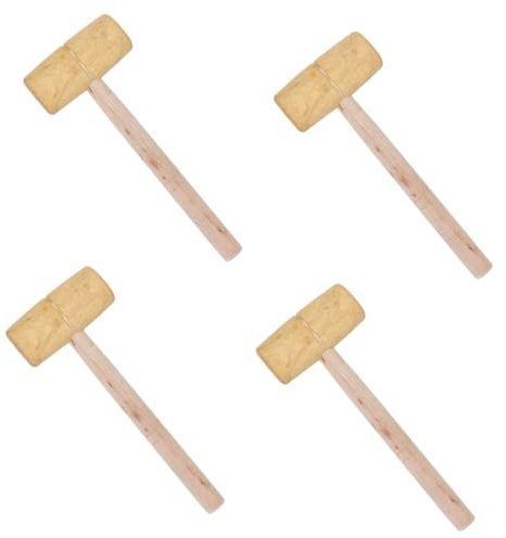 Hemobllo 4pcs Versatile Leathercraft Mallet Compact Wooden Hammer for Woodworking Projects Jewelry Making