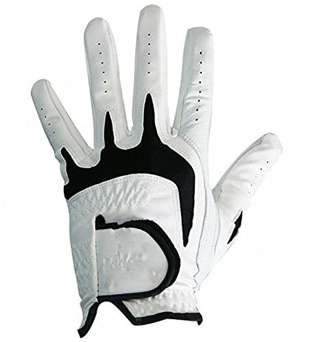 AYKANING Golfhandschuhe,Golfhandschuhe Herren 6 Teile / 3 Paar alle wettergriffe Bequeme golfhandschuhe männer Leder Linke Hand rechts (Color : Left Hand, Size : S)