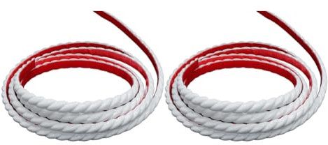 Bande Décorative Adhésive PVC, Bordure de Papier Peint Carrelage, Décoration pour Cadre de Miroir,Armoire,Meuble,Mur,Plafond Moulure de Finition Décorative Murale,2 rouleaux x5M(10mm,Blanc)