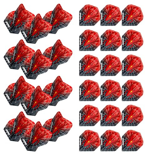Winmau Mega Standard Red Spider Dart-Flights, 10 Sets pro Packung (insgesamt 30 Dart-Flights)