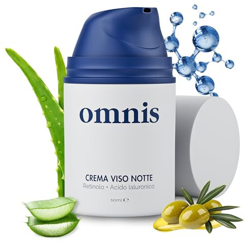 Omnis Uomo Crema Viso, idratante con Retinolo, Acido Ialuronico, Effetto Rinfrescante, Riduce Rughe e Macchie, Rende la Pelle Elastica e Luminosa (CREMA VISO 50 ml)
