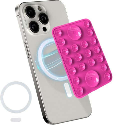 Mengger Ventosa per Telefono, Custodia con Ventosa e Supporto Magnetico per Magsafe, Compatibile con Tutti i Modelli di Telefono