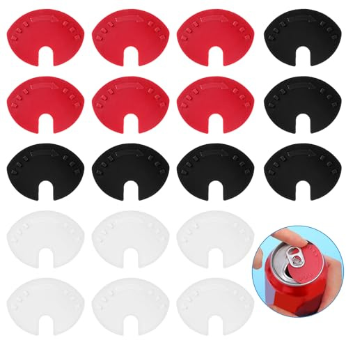 Sibba Soda Can Lids 18 Pcs Plastic Pop Lid Cover Spill Guard Protector Beverage Can Covers Reusable Cap Toppers Kitchen Cookware for Soda Drink Beer Juice (Black)