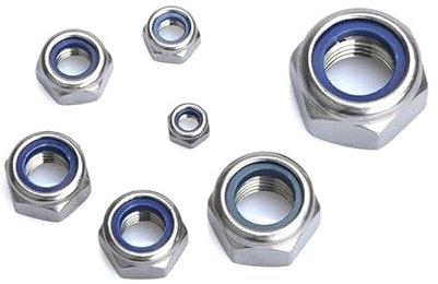 304 Stainless Steel Hex Hexagon Insert Lock Nut Self Locking Nut Locknut M2 M2.5 M3 M4 M5 M6 M8 M10 M12 M16 CZAOINCU(M8 20pcs)