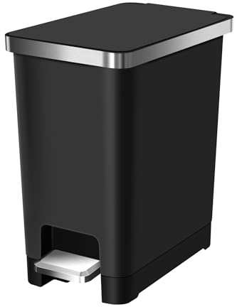 EKO | Cubo de Basura 10L para Baño o Cocina | Papelera Compacta con Tapa Flip N’ Click y Cubeta Extraíble | Diseño Moderno y Antideslizante | Ligero, Estético y Antihuellas