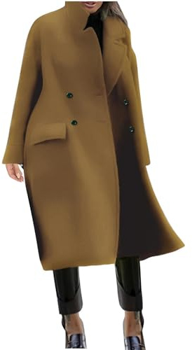 2024 Abrigo Mujer Invierno Rebajas,Abrigo Mujer de Lana Moda Color Sólido Chaqueta Mujer Invierno Casual Gabardina Mujer Invierno con Bolsillos Corte Ajustado Abrigo Mujer Paño Parka Mujer Cardigan