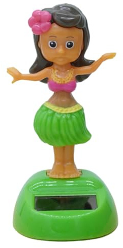 Ornamenti per cruscotto solare - Bobblehead ad energia solare | Decorazioni per cruscotto con figura della ragazza hawaiana oscillante ad energia solare | Scuotendo Gonna in