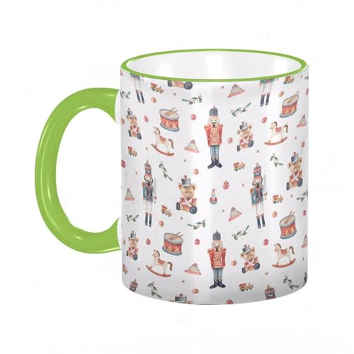 KDWJS Mug porcelaine fine Mug Tasses de 11 oz 330ml pour collègue,amis,frères et soeurs imprimer Tasse de café exquis CadeauMotif Casse-Noisette. Le motif aquarelle est idéal pour les pers d'emballag