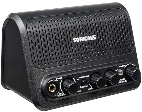 SONICAKE 10W Electric Guitar Combo Amplifier All-in-one Portable Bluetooth Bedroom Multi-Effects Mini Guitar Amplifier Triangle QAM-10