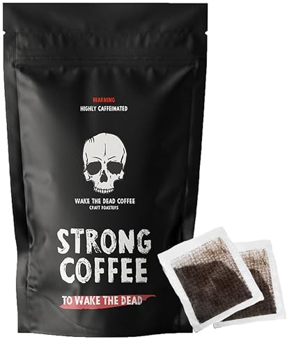 Strong Coffee to Wake the Dead – Ultra High Caffeine, Intense Bold Flavour, Dark Roast, Powerful Energy Boost (50 individual brew bags)