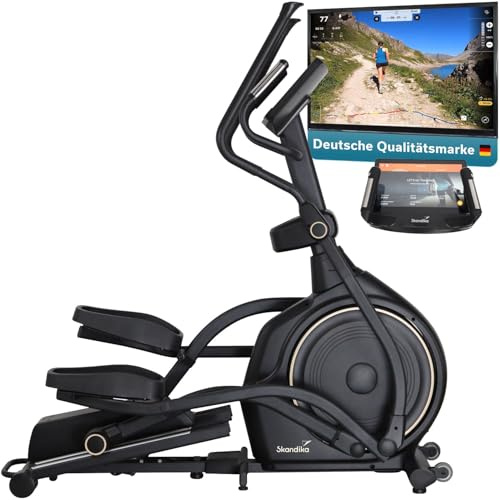 Skandika Crosstrainer Carbon P26-S/P30-S | Ellipsentrainer für zuhause, mit Steigung, bis 150 kg, 32 Widerstandsstufen, Bluetooth, App kompatibel | Fitnessgerät, Trainingsgerät für Ausdauertraining