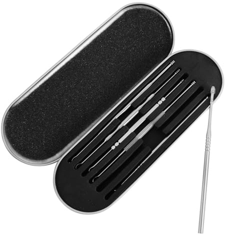 OHPHCALL 6 Stück Spiral Ohrlöffel Aus Edelstahl Ohrenschmalz Entferner Mit Tragbarer Aufbewahrungsbox Ergonomisch Gedreht Für Sichere Ohrenreinigung Bei Menschen Reise Ohrpflege Zubehör