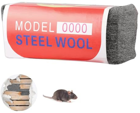 Lana de Acero, 1 Piezas 0000 Lana de Acero, Fácil de Cortar, Pulir, Limpiar Persianas de Plástico, con Tijeras y Guantes, para Rellenar Agujeros y Grietas en Paredes, para Habitaciones, Garajes