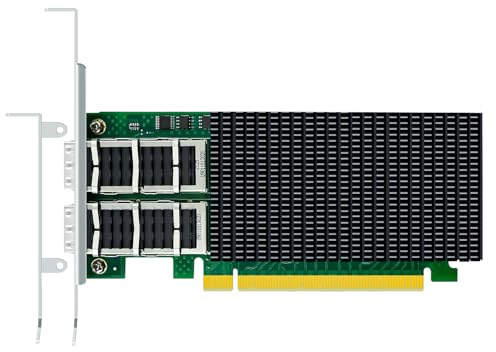 GLOTRENDS ST7336 Tarjeta de Red InfiniBand y Ethernet de 2 Puertos QSFP28 VPI 100Gb EDR con Controlador Mellanox ConnectX-4, Interfaz PCIe 3.0 X16, Compatible con InfiniBand RDMA/RDMA (RoCE v2)