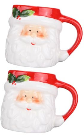 Cabilock 1 Satz Porzellantasse Weihnachtstasse Rot Weihnachtsgeschirr Weihnachtsbecher Weihnachten Kaffeekännchen Kaffeekessel Weihnachtstrinkbecher Teetasse Fürs Büro Keramik 2st