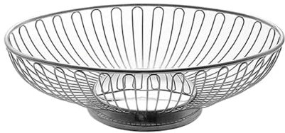 Frutero de acero inoxidable con diseño hueco, forma ovalada y gran capacidad para frutas, verduras, pan, aperitivos, tamaño mediano