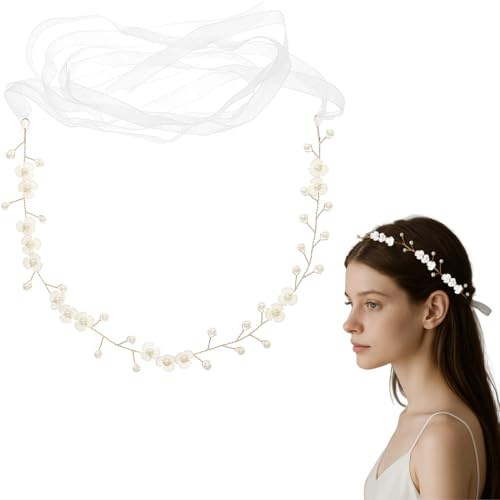 BDEPSTR Fasce per Capelli per Bambina in Fiore Fasce per Capelli per Sposa e Damigella d'Onore Accessori per Capelli Natale Halloween-Oro