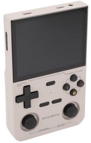 Console de Jeu Portable, 3500mAh Battery Retro Gaming Console Back RL Key Doudal 3D Joystick for Daily Entertainment (White)