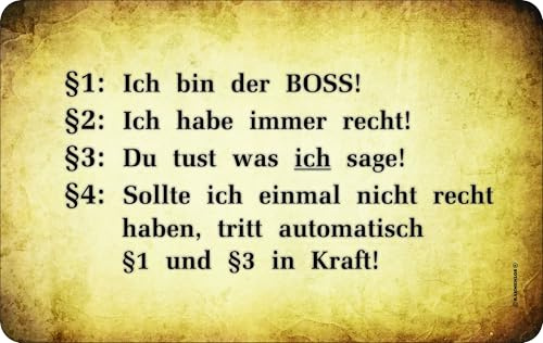 Rahmenlos® Breakfast Chopping Board with German Text Ich bin der Boss [German Language]