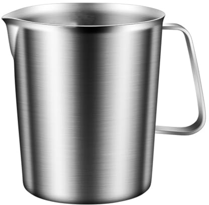 Verre doseur en inox 500ml/1000ml/1500ml/2000ml, Tasse à mesurer en acier inoxydable 304 avec marquages clairs et poignée pour cuisson et préparation de boissons (2000ML)