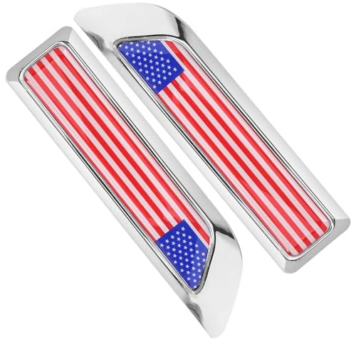 BUGUUYO 2 Pegatinas Adhesivas Ajuste Preciso Bandera Estadounidense de Aleación y Material Grueso para Coche y Remolque para Decoración Automotriz DIY